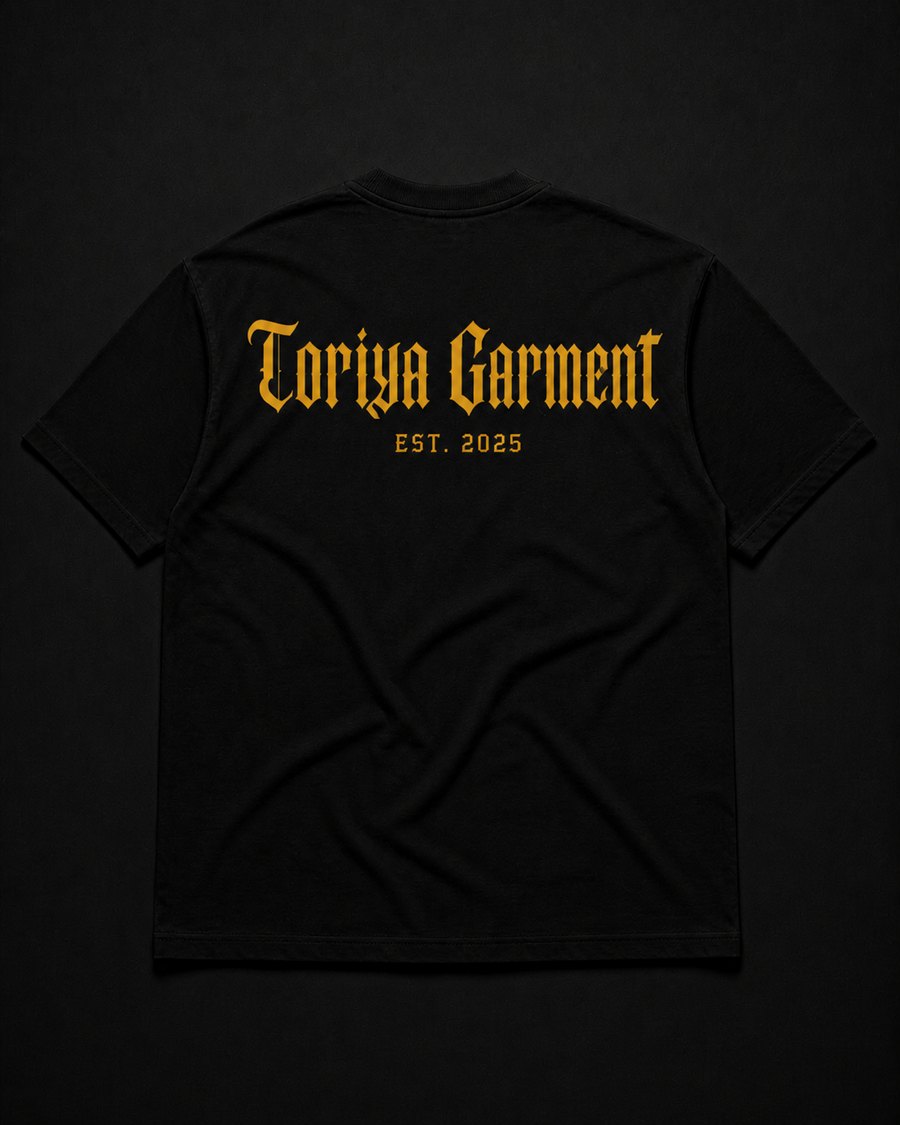 BLACK TEE GOLD BACK