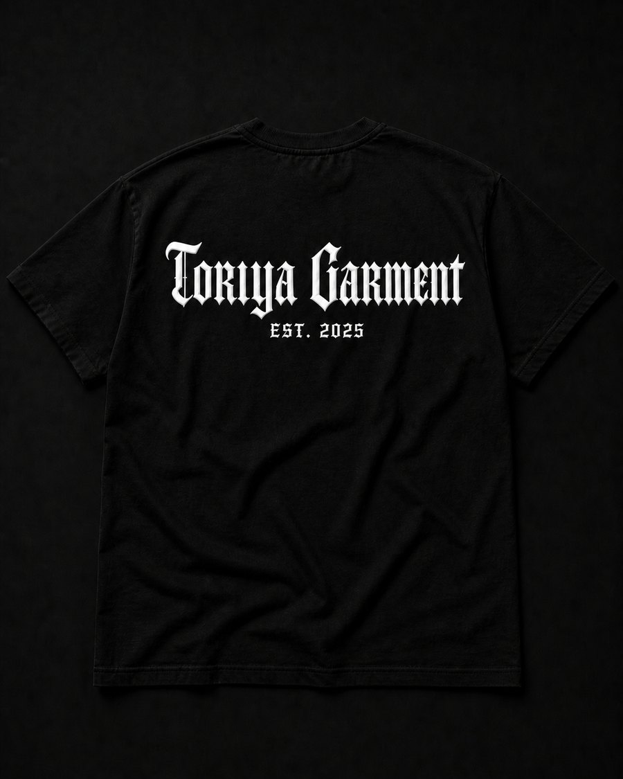 BLACK TEE WHITE BACK