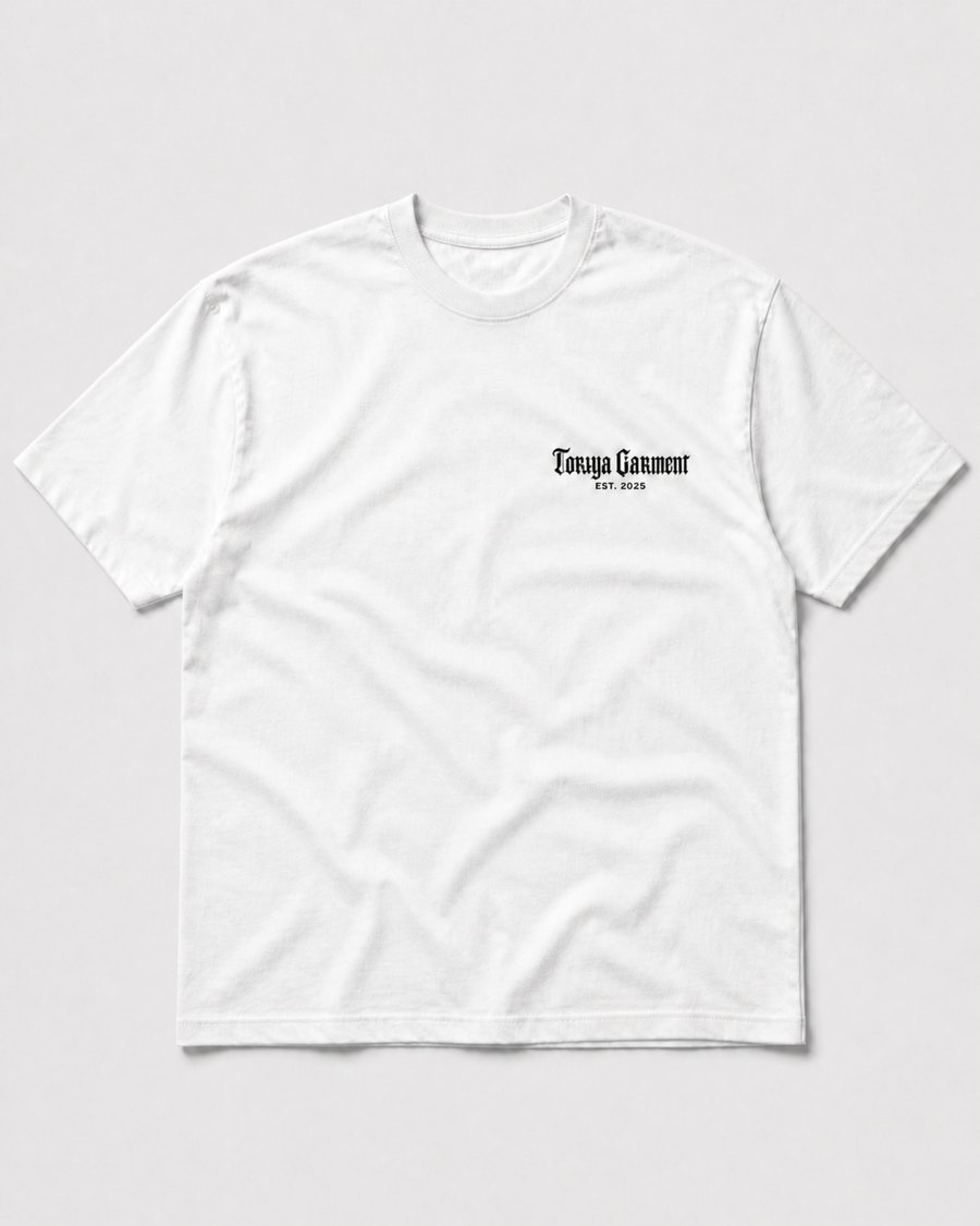 WHITE TEE BLACK